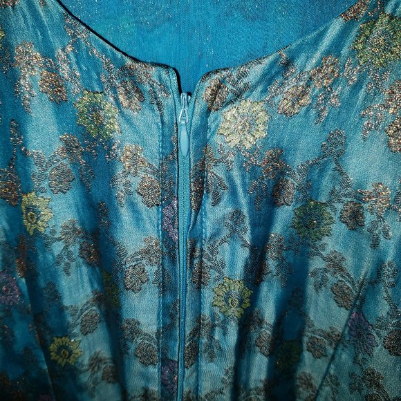 3 Piece Blue Indian Wedding Salwar Suit -Plus Size - Picture 5 of 8